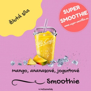 Mango, ananasové, jogurtové smoothie - Žlutá síla
