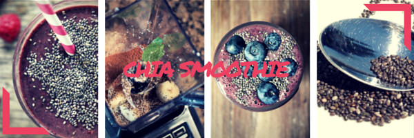 Chia smoothies recepty koláž